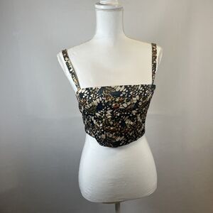 Wildfang Empower Adjustable 6-Way Corset Butterfly Print NWT